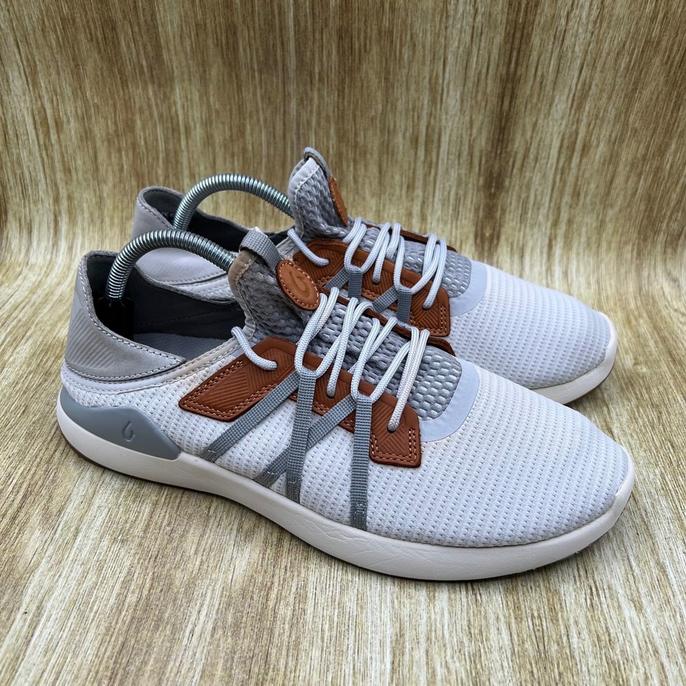 Olukai Mio Li Men's Size 10.5 Gray Brown Mesh Athletic Sneakers Shoes Casual